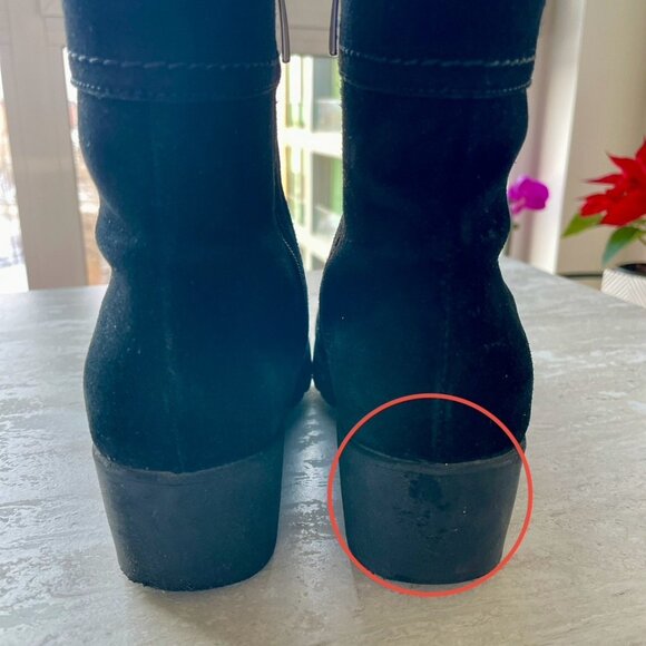 La Canadienne Women’s TOKEN Suede Waterproof Wedge Bootie – Black – Size 6 - Picture 5 of 10